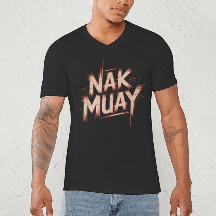 Muay Thai Fighter Nak Identity Training Practitioner Proud Men's V-Neck T-Shirt Muay Thai Fighter Nak Identity Training Practitioner Proud Men's V-Neck T-Shirt