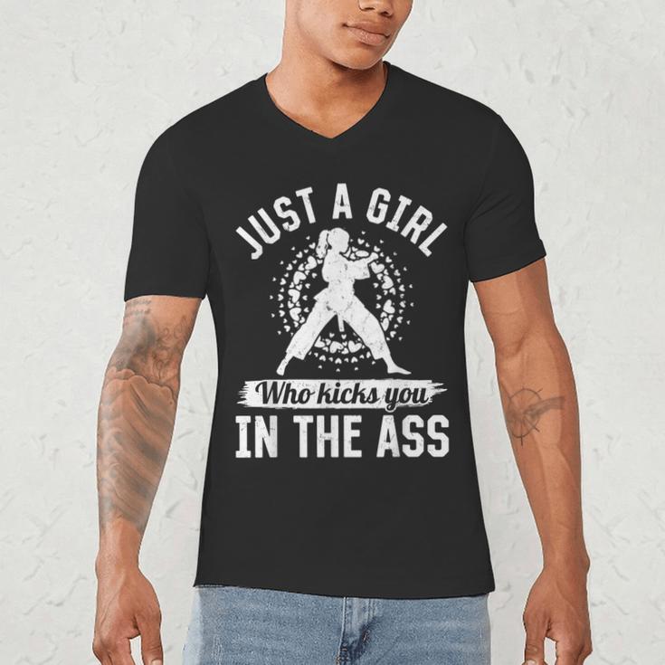 Muay Thai Girls Just a Girl Who Kicks You In The Ass Men's V-Neck T-Shirt Muay Thai Girls Just a Girl Who Kicks You In The Ass Men's V-Neck T-Shirt