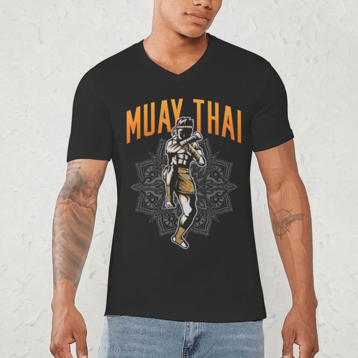 Muay Thai Hobby Martial Arts Fighter Boxing Men's V-Neck T-Shirt