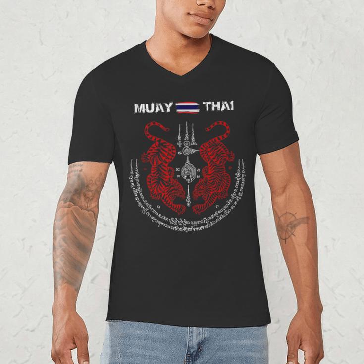 Muay Thai Kickboxing Thailand T-Shirt Men's V-Neck T-Shirt Muay Thai Kickboxing Thailand T-Shirt Men's V-Neck T-Shirt