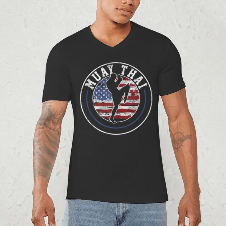 Muay Thai Kickboxing Vintage Men's V-Neck T-Shirt Muay Thai Kickboxing Vintage Men's V-Neck T-Shirt