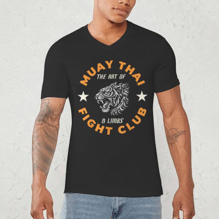 Muay Thai MMA Fight Tattoo Tiger Art Of 8 Limbs Kickboxing Men's V-Neck T-Shirt