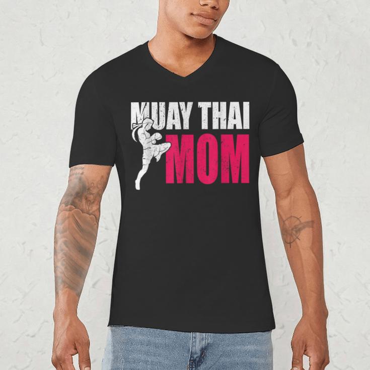 Muay Thai Mom Women Boxing Kickboxing MMA Muay Thai Men's V-Neck T-Shirt