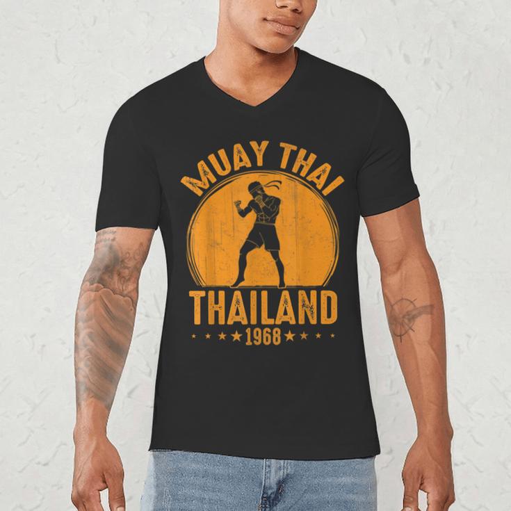 Muay Thai Thailand 1968 Slogan Sport Men's V-Neck T-Shirt