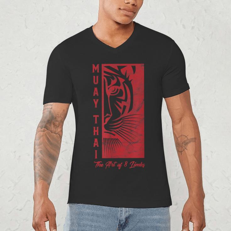 Muay Thai Tiger Art Of 8 Limbs Kickboxing Shirt Men's V-Neck T-Shirt Muay Thai Tiger Art Of 8 Limbs Kickboxing Shirt Men's V-Neck T-Shirt