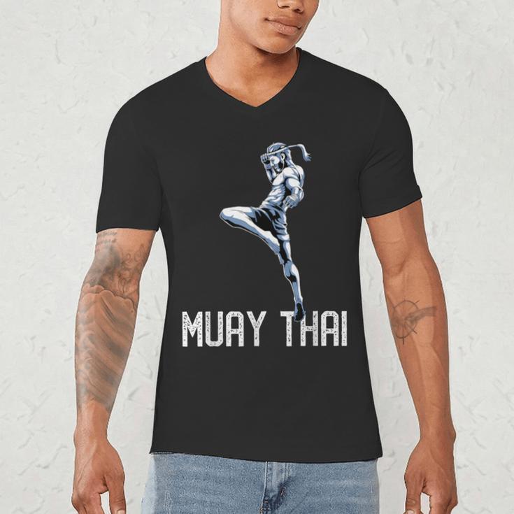 Muay Thai Tiger Nak Muay Kickboxing Men's V-Neck T-Shirt