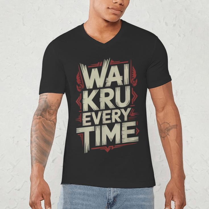 Muay Thai Wai Kru Respect Ritual Ceremony Fighter Identity Men's V-Neck T-Shirt