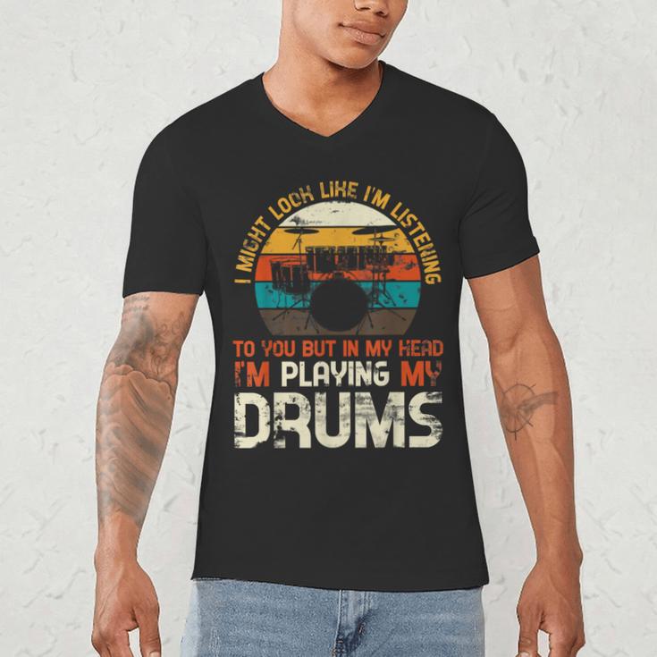 Musician Drummer Music Lover Drum Kit Men's V-Neck T-Shirt