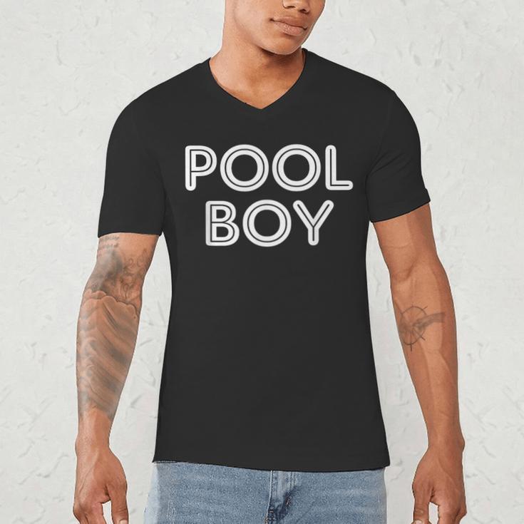 Pool Boy Saying Swim Cool Swimmer Swimming Pool Men's V-Neck T-Shirt Pool Boy Saying Swim Cool Swimmer Swimming Pool Men's V-Neck T-Shirt