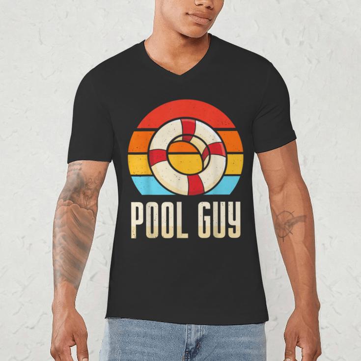 Pool Guy Swimming Attendant Attendants Rescuer Men's V-Neck T-Shirt