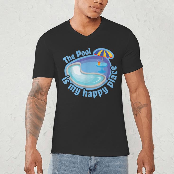 The Pool Is My Happy PlaceShirt Summer Swimming Tee Men's V-Neck T-Shirt The Pool Is My Happy PlaceShirt Summer Swimming Tee Men's V-Neck T-Shirt