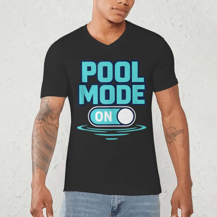 Pool Mode On Summer Swimming Vacation Men's V-Neck T-Shirt Pool Mode On Summer Swimming Vacation Men's V-Neck T-Shirt