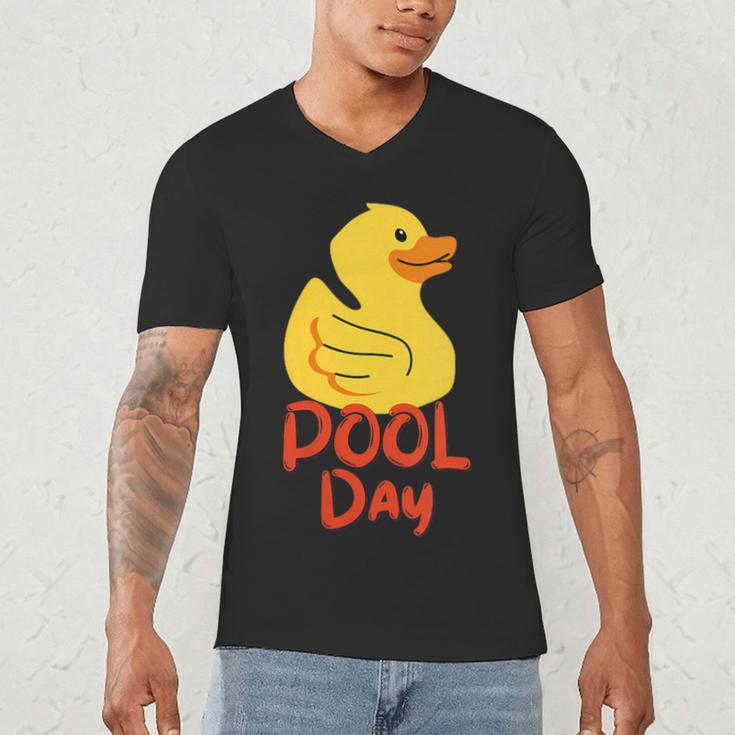 Pool Swimming Day Men's V-Neck T-Shirt Pool Swimming Day Men's V-Neck T-Shirt