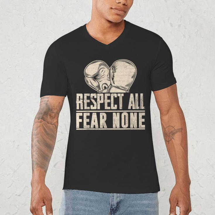 Respect All Fear None Muay Thai Men's V-Neck T-Shirt
