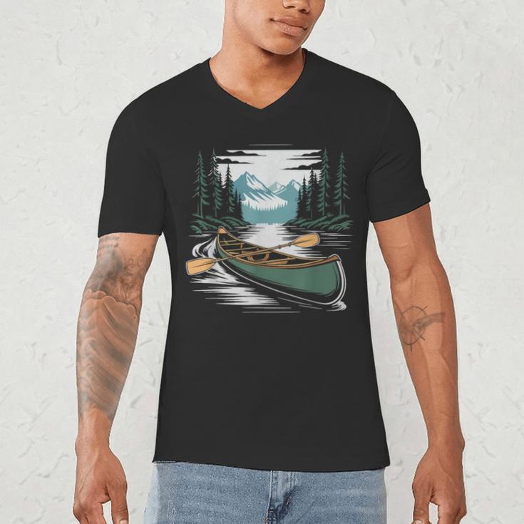 Solo Canoe Tourer Who Knows Every Rapid Campsite Portage Men's V-Neck T-Shirt