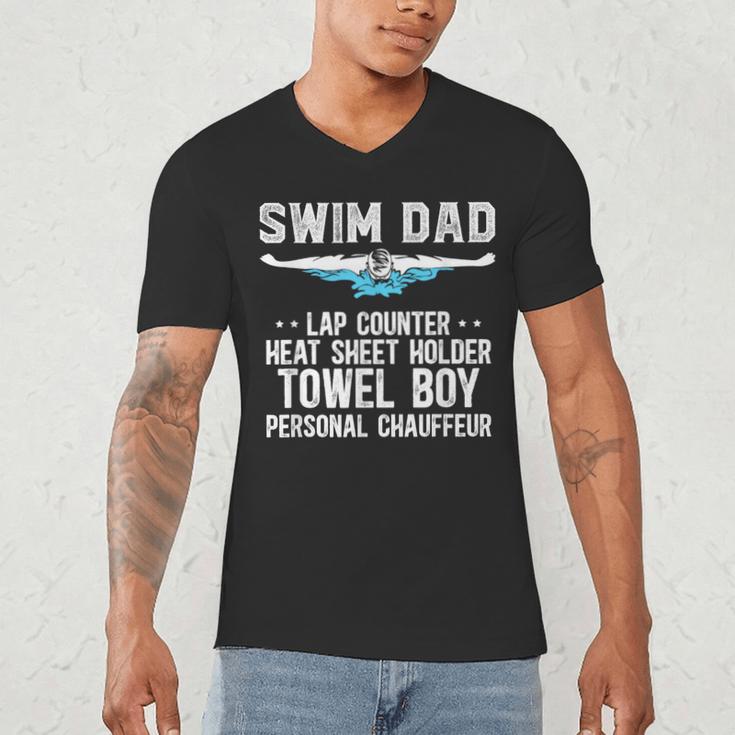 Swim Dad Definition Swimming Dad Of A Swimmer Dad Men's V-Neck T-Shirt Swim Dad Definition Swimming Dad Of A Swimmer Dad Men's V-Neck T-Shirt