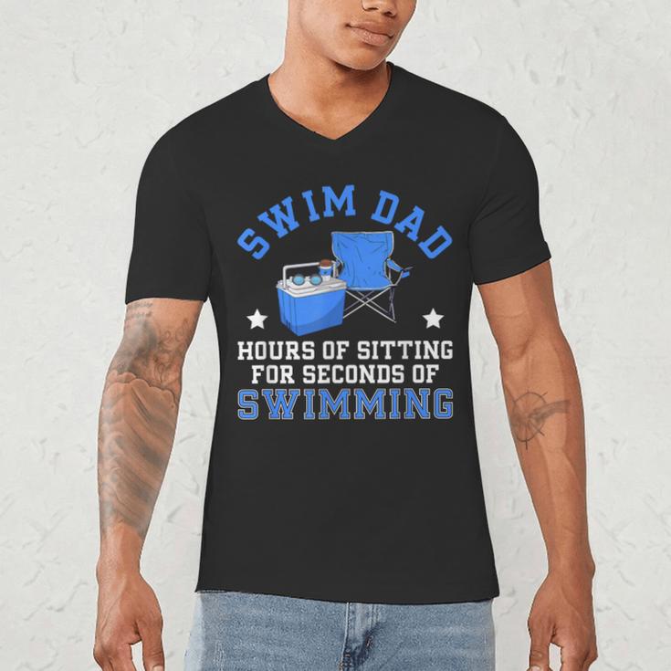 Swim Dad Of A Swimmer Dad Swim Father Swimming Dad Men's V-Neck T-Shirt