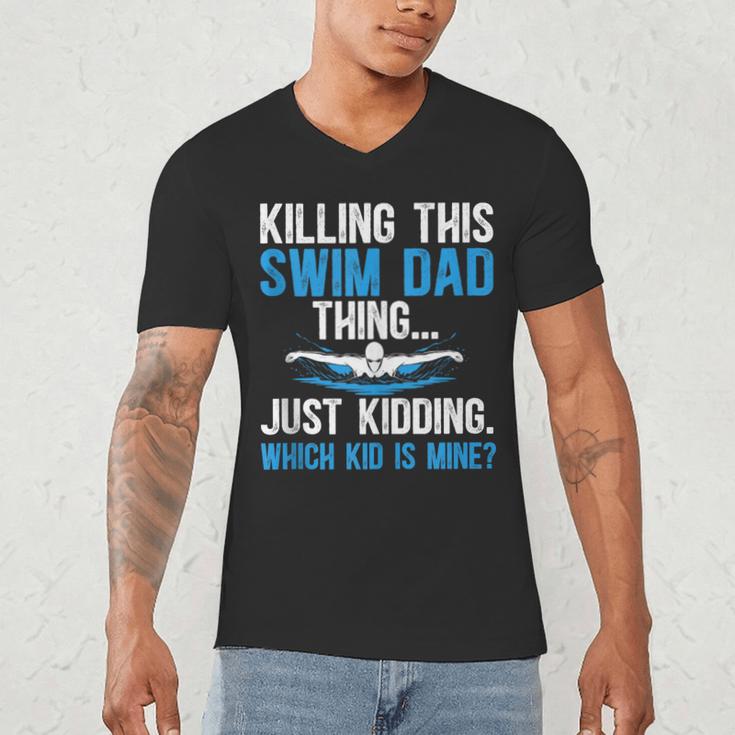 This Swim Dad Thing Swimming Dad Of A Swimmer Father Men's V-Neck T-Shirt This Swim Dad Thing Swimming Dad Of A Swimmer Father Men's V-Neck T-Shirt