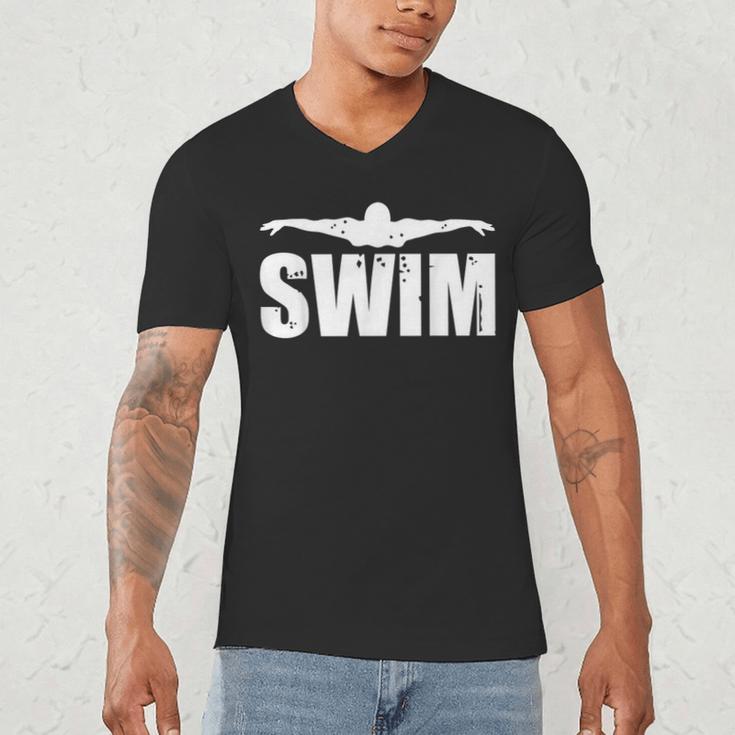 Swim Sports Swimming Water Athletic Swimmer Men's V-Neck T-Shirt Swim Sports Swimming Water Athletic Swimmer Men's V-Neck T-Shirt