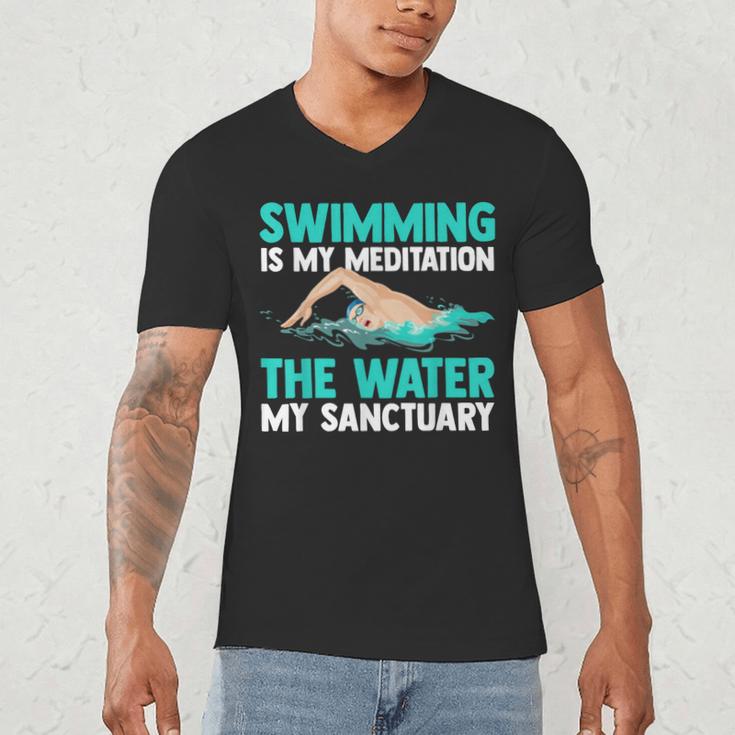 Swim Swimmers Swimming Men's V-Neck T-Shirt Swim Swimmers Swimming Men's V-Neck T-Shirt