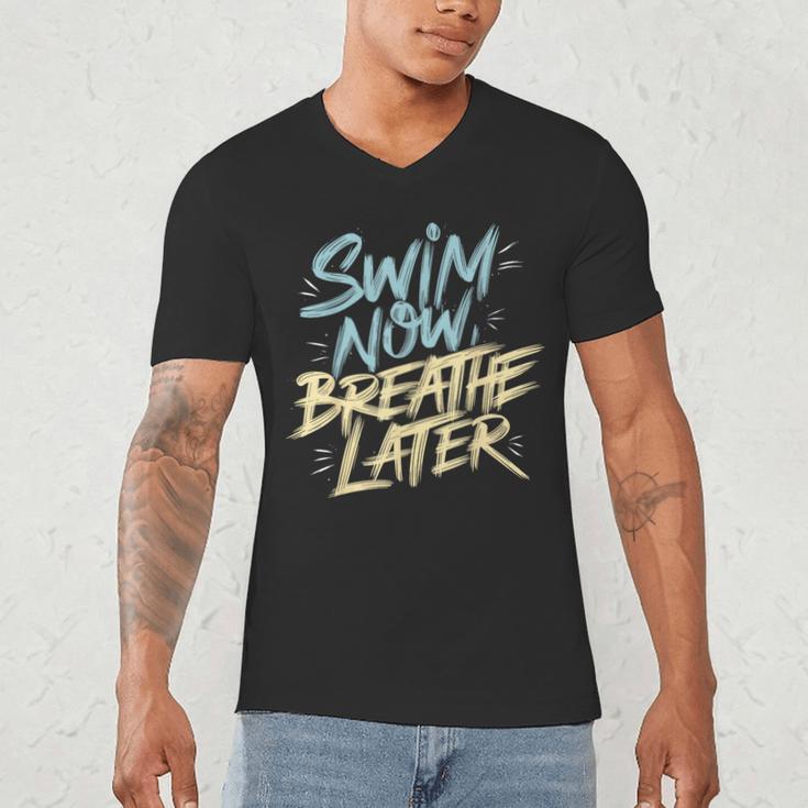 Swimmer Saying Swim Team Swimming Men's V-Neck T-Shirt Swimmer Saying Swim Team Swimming Men's V-Neck T-Shirt