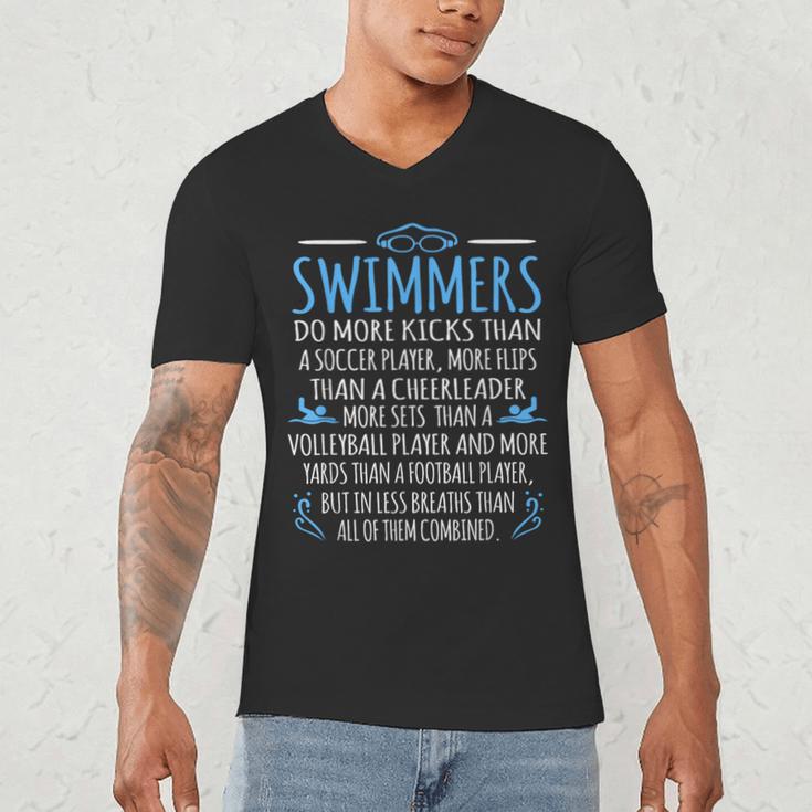 Swimmers Facts Swimming Swim Coach Men Women Graphic Small Men's V-Neck T-Shirt