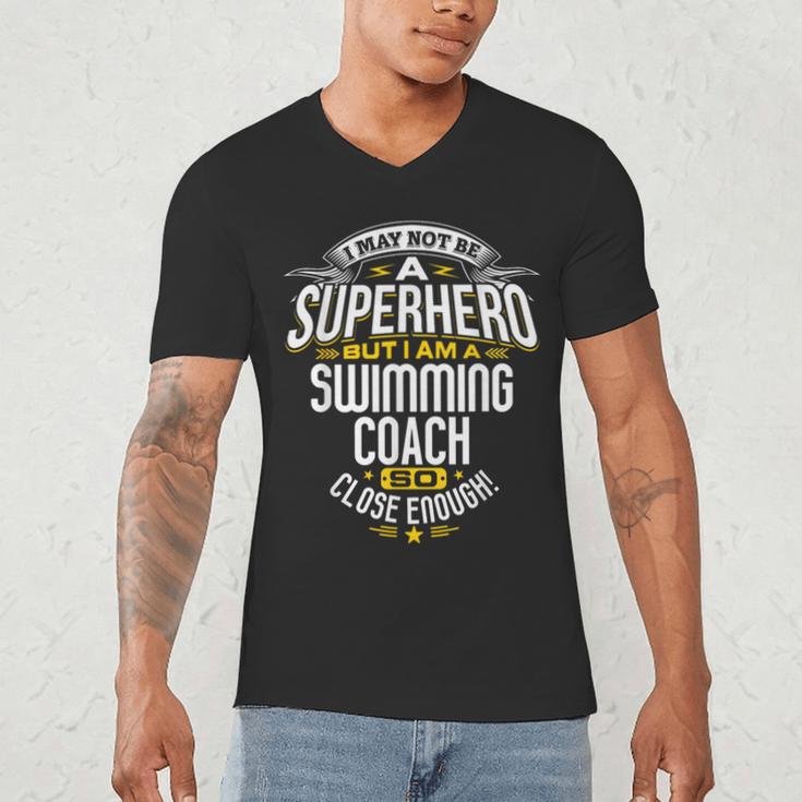 Swimming Coach TShirt Idea Superhero Swimming Shirt Men's V-Neck T-Shirt