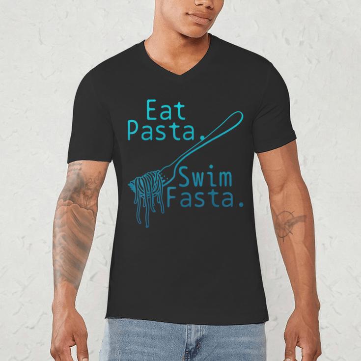 Swimming Eat Pasta Swim Fasta Swimmer Men's V-Neck T-Shirt Swimming Eat Pasta Swim Fasta Swimmer Men's V-Neck T-Shirt