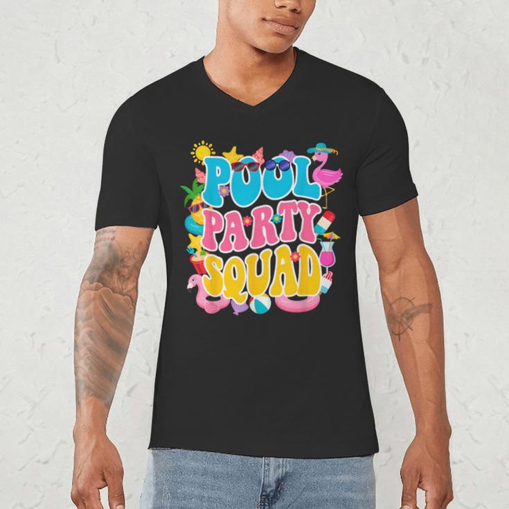 Swimming Pool Party Squad Beach Pool Party Matching Beach Men's V-Neck T-Shirt Swimming Pool Party Squad Beach Pool Party Matching Beach Men's V-Neck T-Shirt
