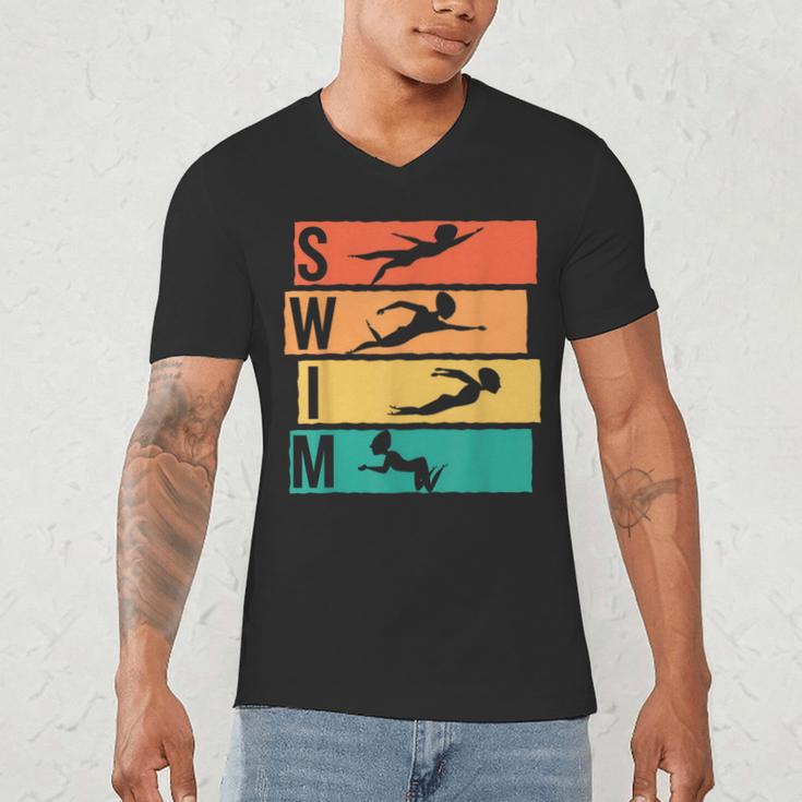 Swimming Swim Men's V-Neck T-Shirt Swimming Swim Men's V-Neck T-Shirt