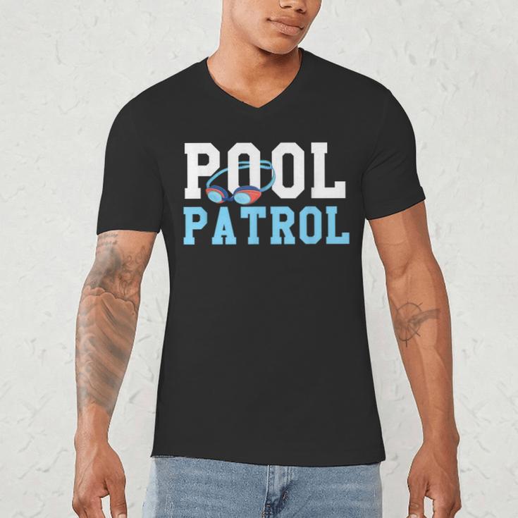 Swimming Swimmer Swim Pool Patrol Coach Dad Men's V-Neck T-Shirt