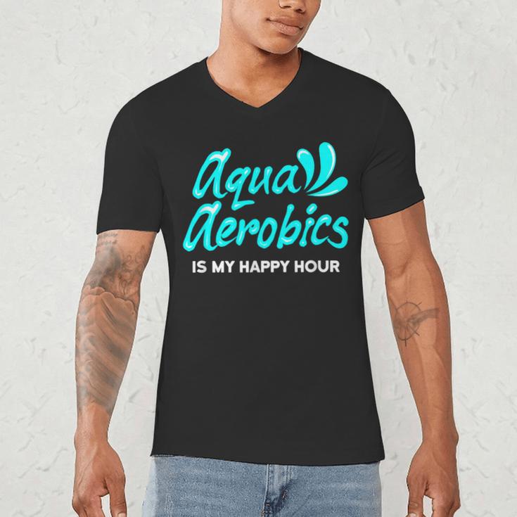 Swimming Water Aerobics Lover Aqua Aerobics Is My Happy Hour Men's V-Neck T-Shirt Swimming Water Aerobics Lover Aqua Aerobics Is My Happy Hour Men's V-Neck T-Shirt