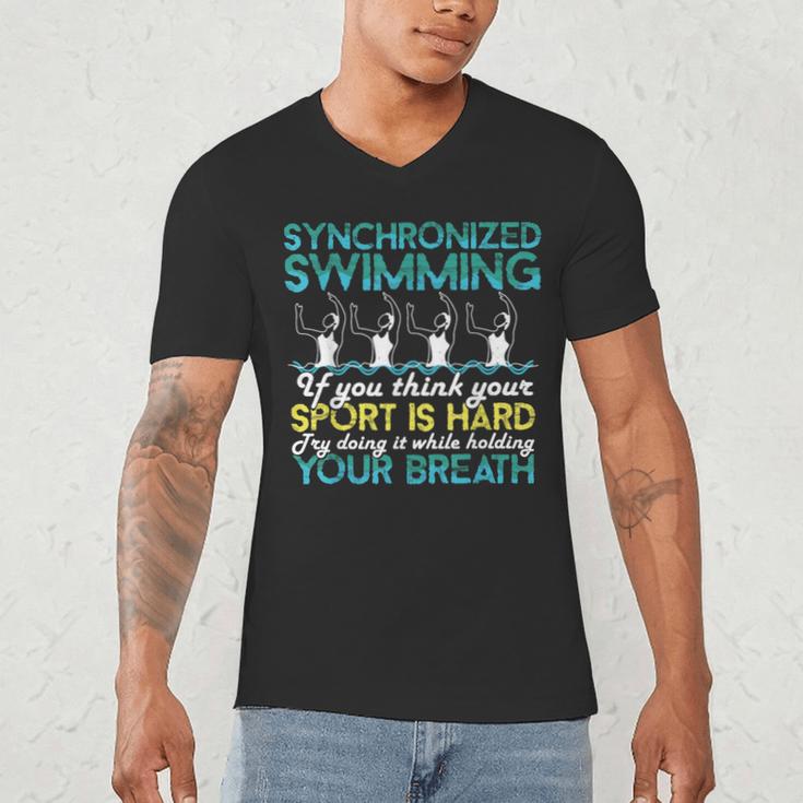 Synchronized Swimming Shirt Synchro Swimmer Artistic Men's V-Neck T-Shirt Synchronized Swimming Shirt Synchro Swimmer Artistic Men's V-Neck T-Shirt