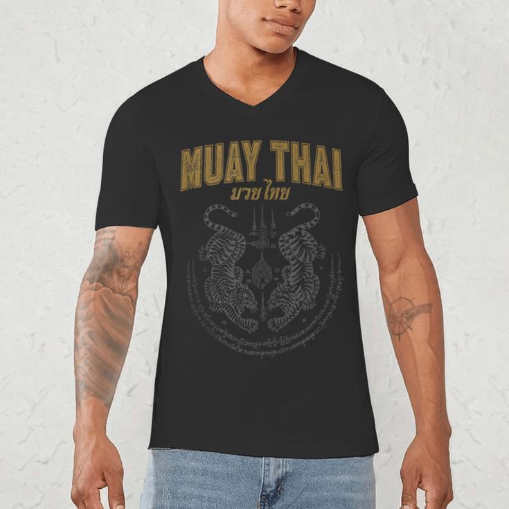 Twin Tiger Sak Yant Muay Thai Tank Top Men's V-Neck T-Shirt Twin Tiger Sak Yant Muay Thai Tank Top Men's V-Neck T-Shirt