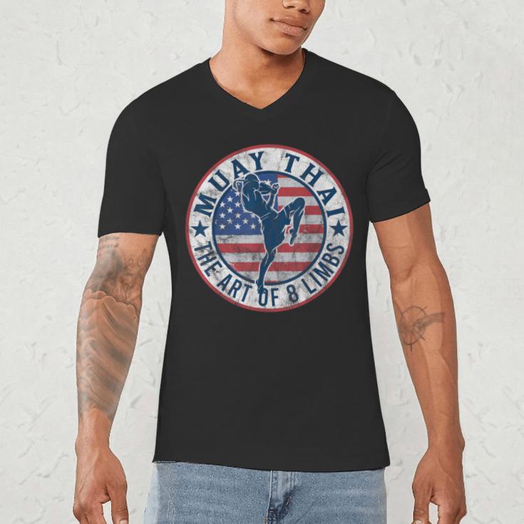 Vintage Muay Thai Karate Boxing Mixed Martial Arts Men's V-Neck T-Shirt