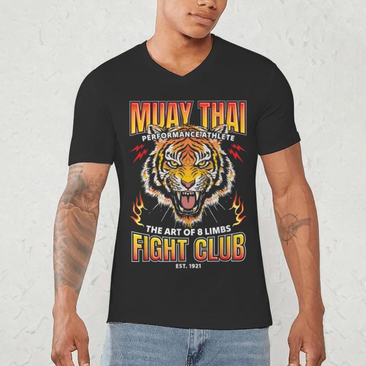 Vintage Muay Thai Twin Tiger Art Of 8 Limbs Men's V-Neck T-Shirt Vintage Muay Thai Twin Tiger Art Of 8 Limbs Men's V-Neck T-Shirt