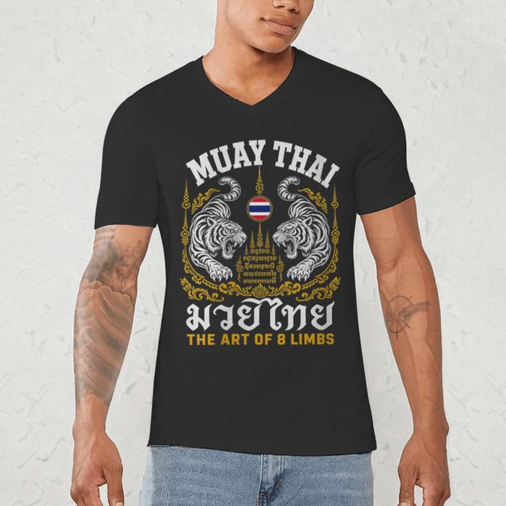 Women's Muay Thai The Art Of 8 Limbs Martial Arts Tigers Men's V-Neck T-Shirt Women's Muay Thai The Art Of 8 Limbs Martial Arts Tigers Men's V-Neck T-Shirt