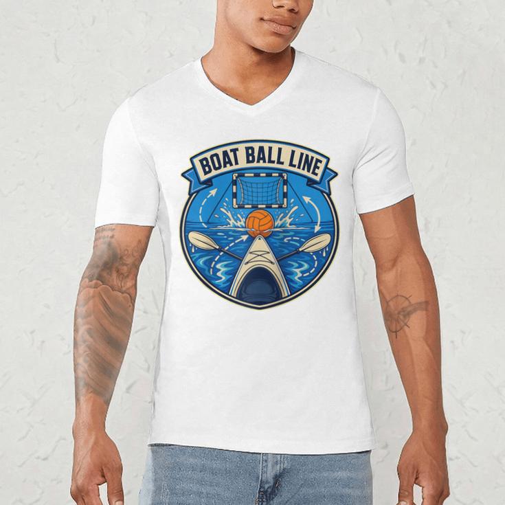 Boat Ball LINE Kayak Polo Canoe Team Raglan Baseball Tee Men's V-Neck T-Shirt
