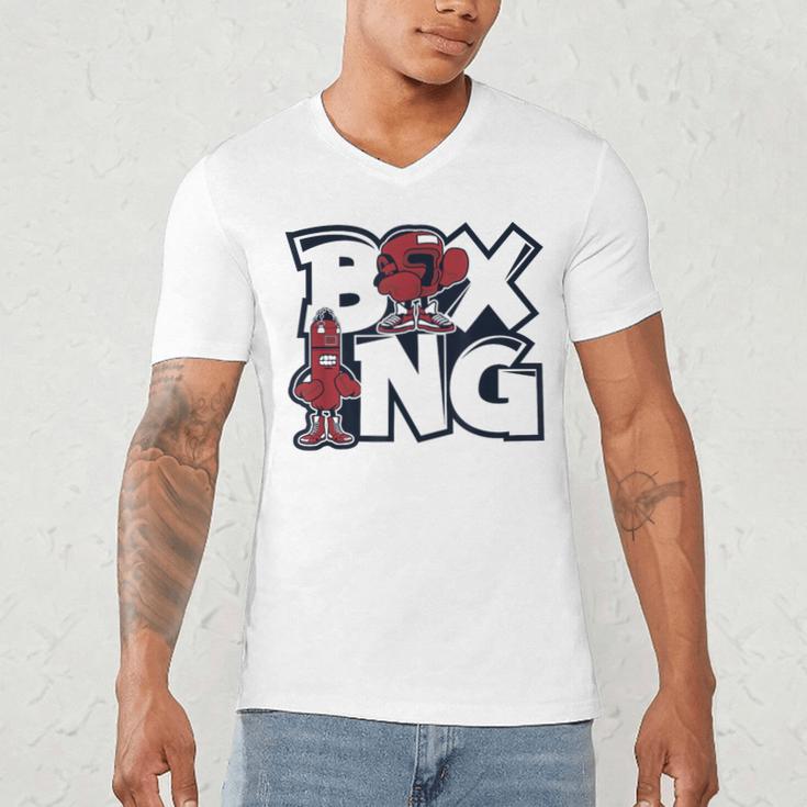 Boxing Professional Boxer Muay Thai Kickboxer Fan Boxing Men's V-Neck T-Shirt