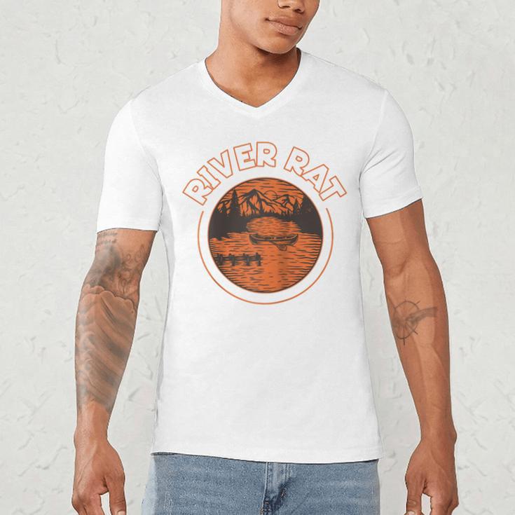 Canoe Canoeing Retro River Rat Raglan Baseball Tee Men's V-Neck T-Shirt Canoe Canoeing Retro River Rat Raglan Baseball Tee Men's V-Neck T-Shirt