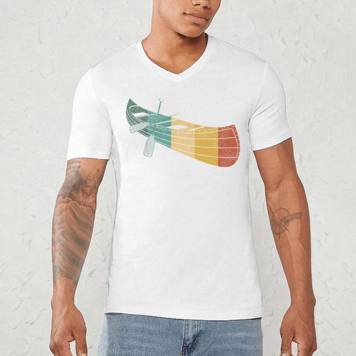 Canoe Canoeing Retro Vintage Men's V-Neck T-Shirt