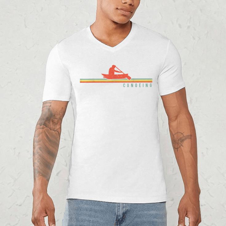 Canoe Canoeing Retro Vintage Canoeing Men's V-Neck T-Shirt Canoe Canoeing Retro Vintage Canoeing Men's V-Neck T-Shirt