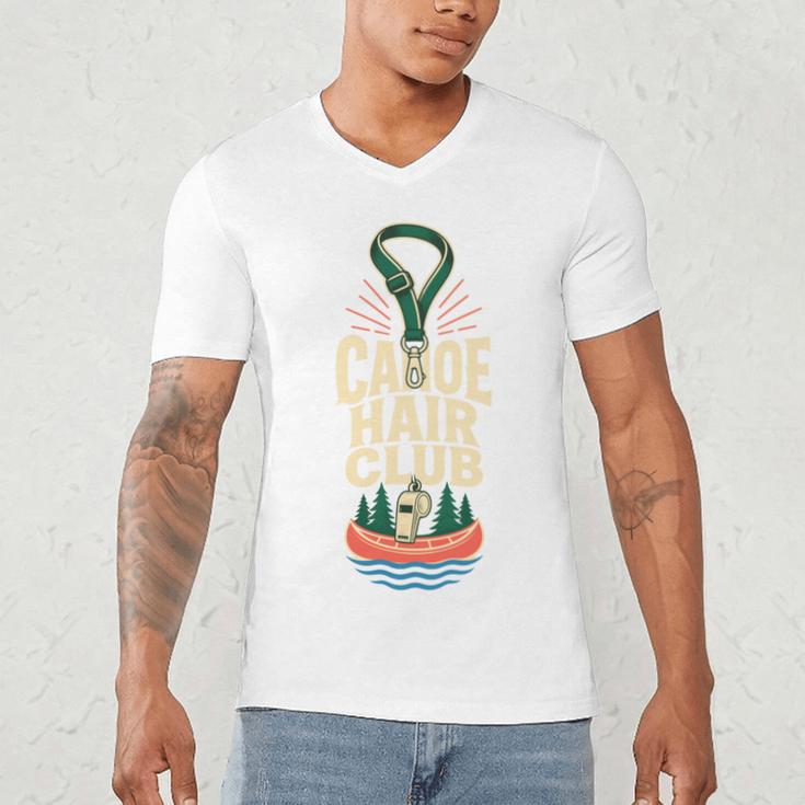 Canoe Hair Club Paddling Retro Comfort Colors Crop Top Men's V-Neck T-Shirt