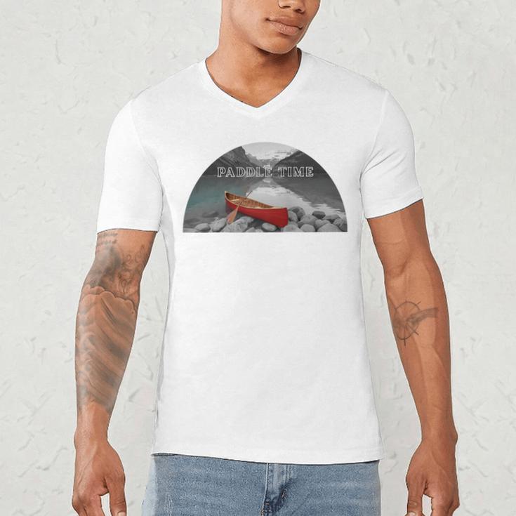 Canoe Lover Time To Paddle Raglan Baseball Tee Men's V-Neck T-Shirt