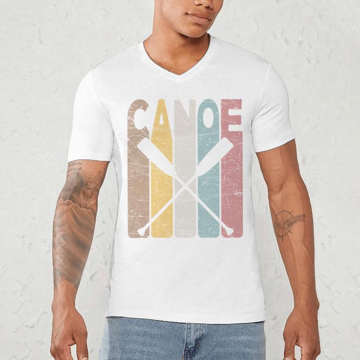 Canoe Vintage Canoeing Retro Canoe Paddling Men's V-Neck T-Shirt