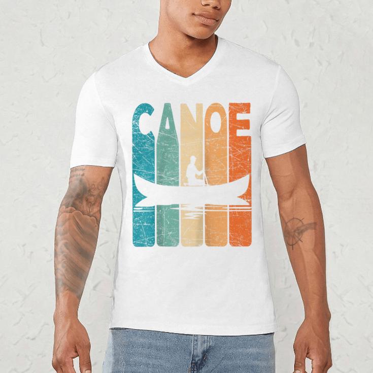 Canoe Vintage Canoeing Retro Canoe Paddling Raglan Baseball Tee Men's V-Neck T-Shirt Canoe Vintage Canoeing Retro Canoe Paddling Raglan Baseball Tee Men's V-Neck T-Shirt