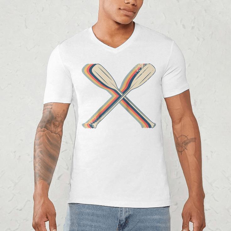 Canoeing Canoe Paddle Paddling Retro Line Art Raglan Baseball Tee Men's V-Neck T-Shirt Canoeing Canoe Paddle Paddling Retro Line Art Raglan Baseball Tee Men's V-Neck T-Shirt