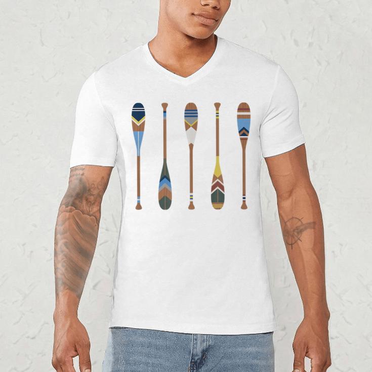 Colorful Painted Oars Paddle Nautical CanoeShirt Men's V-Neck T-Shirt Colorful Painted Oars Paddle Nautical CanoeShirt Men's V-Neck T-Shirt