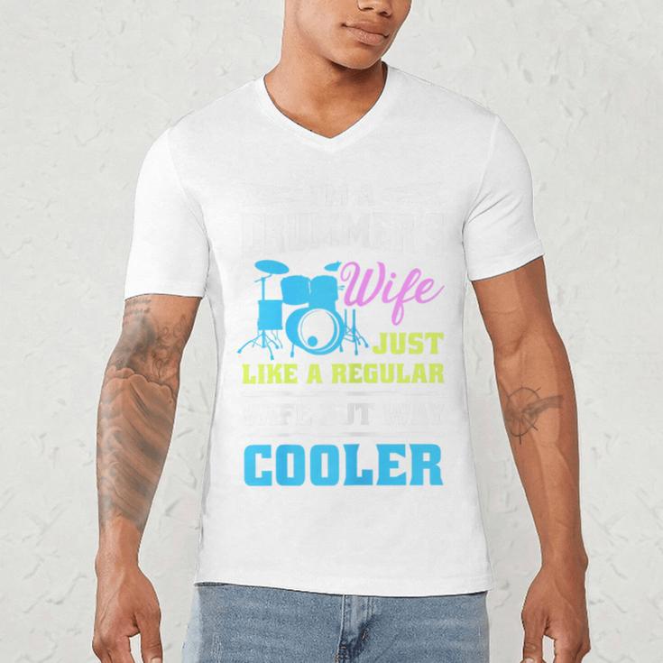 Cool Drum Kit Percussionist Drummer Wife Quote Image T-Shirt Men's V-Neck T-Shirt