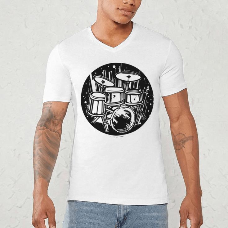 Drum Kit Drums Sweatshirt Men's V-Neck T-Shirt Drum Kit Drums Sweatshirt Men's V-Neck T-Shirt